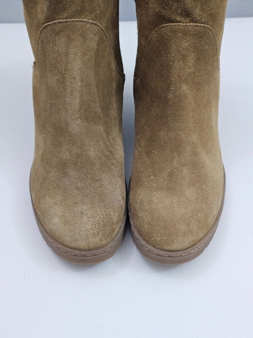 Sofft Shary Wedge Ankle Boot Womens 9 Hazelwood Tan Suede Waterproof Heel Fall - Picture 6 of 15